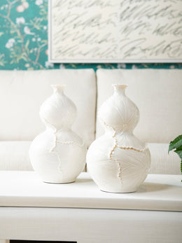 Lotus Double Gourd Vase - Blanc de Chine