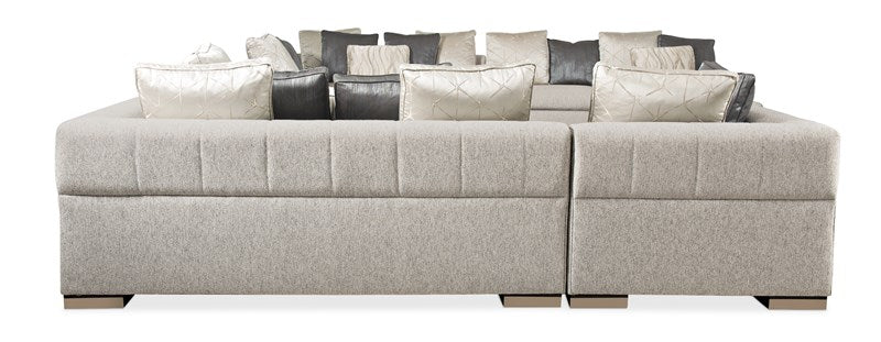 Edge Corner - Satin Ebony, Whisper Of Gold Sectional