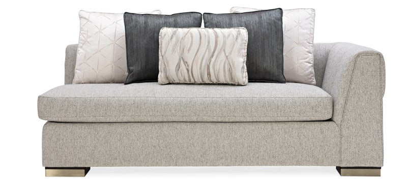 Edge Raf Loveseat - Satin Ebony, Whisper Of Gold