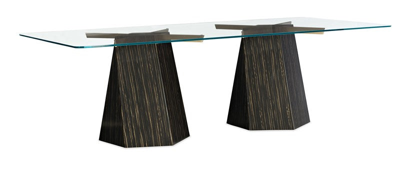 Vector Dining Table - Striated Ebony, Lucent Bronze Smooth Metallic Paint - M102-419-204