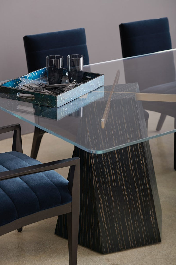 Vector Dining Table - Striated Ebony, Lucent Bronze Smooth Metallic Paint - M102-419-204