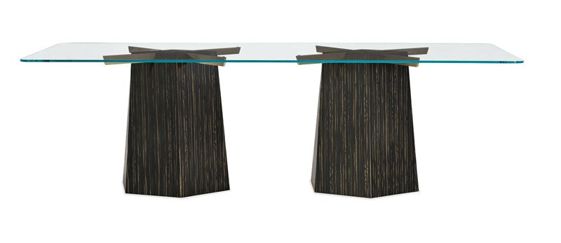 Vector Dining Table - Striated Ebony, Lucent Bronze Smooth Metallic Paint - M102-419-204