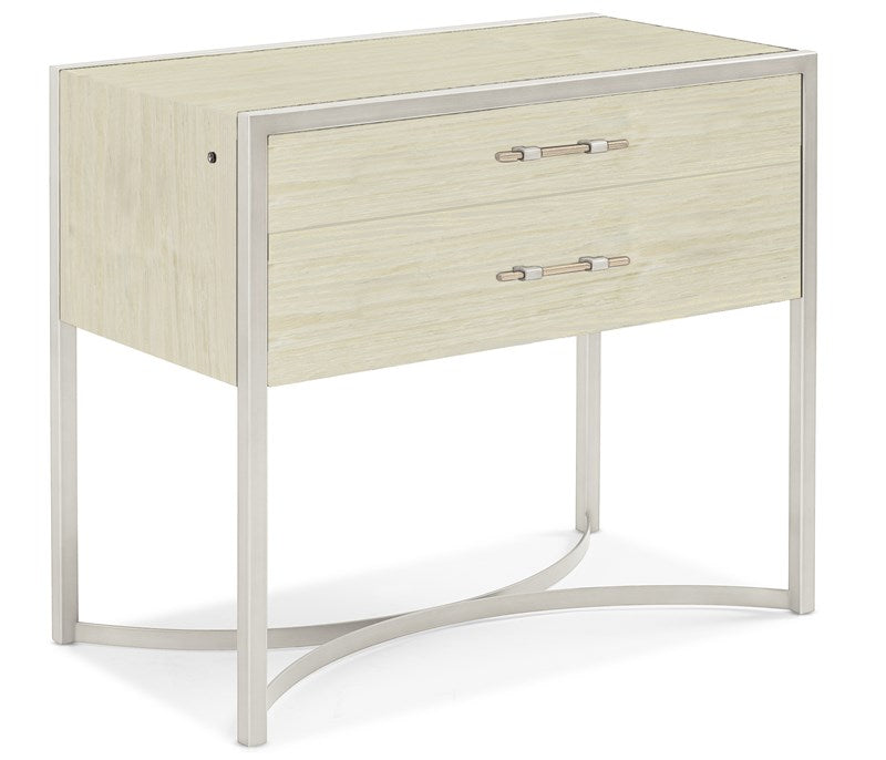 Remix Large Nightstand - Sea Pearl, Metallic Silver