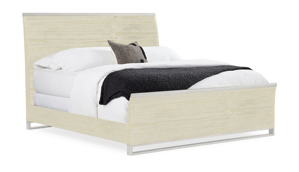 Remix Wood Bed - Queen - Sea Pearl, Metallic Silver