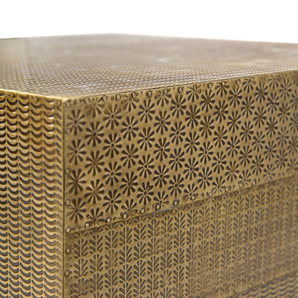 Majorel Side Table - Antique Brass