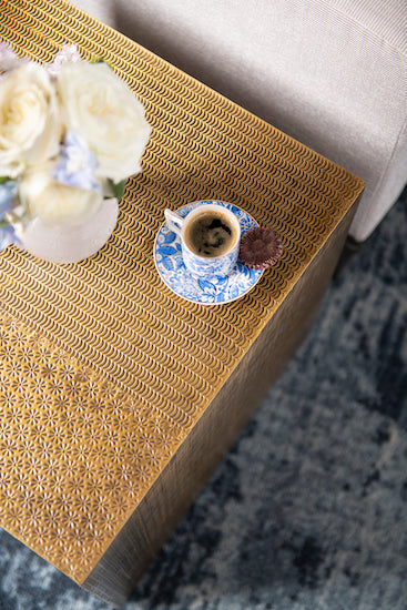 Majorel Side Table - Antique Brass