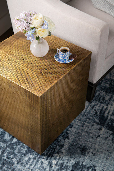 Majorel Side Table - Antique Brass