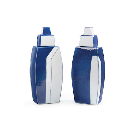 Morandi Vase Pair (Set of 2) - Blue and White