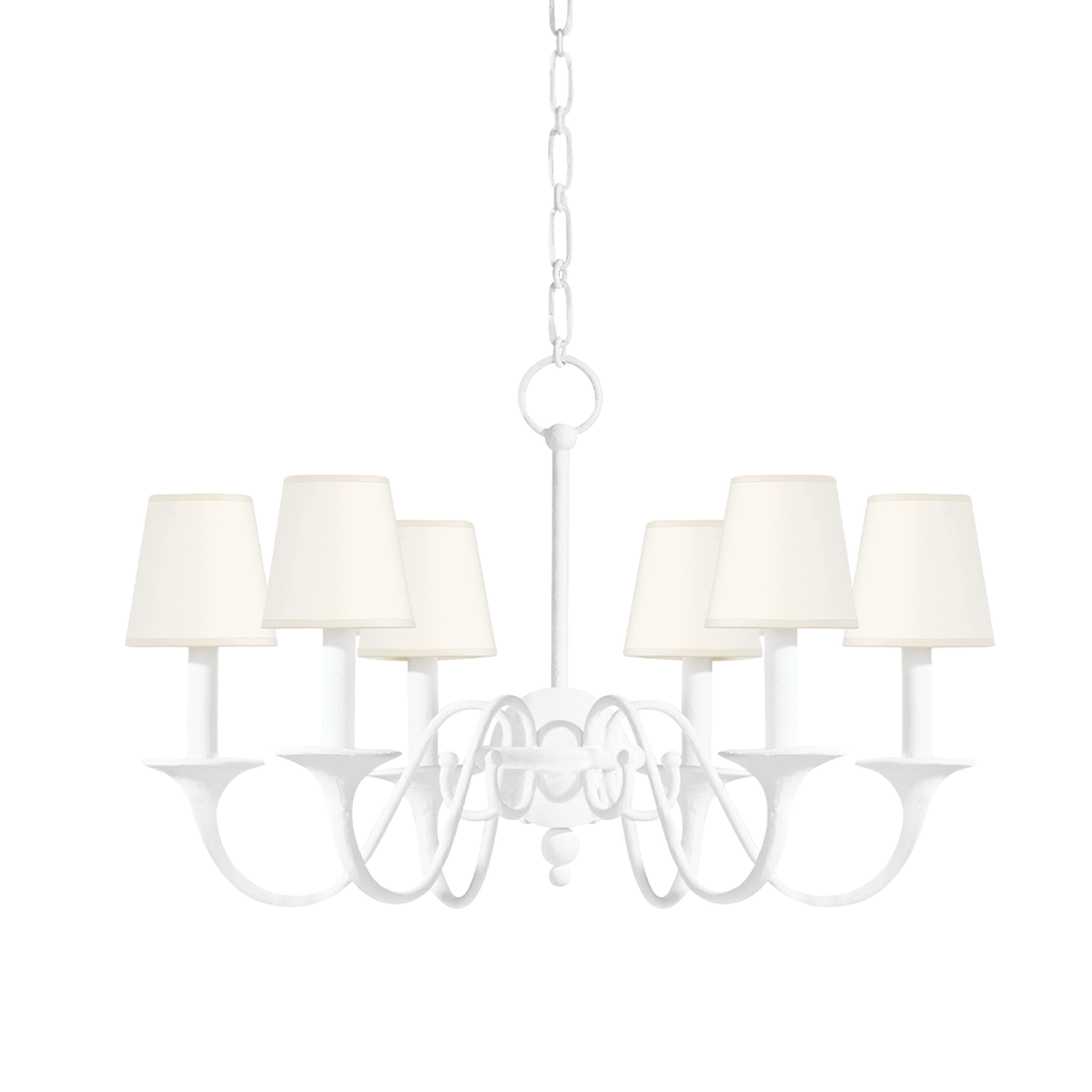 Windsor 6 Light Chandelier - White Plaster