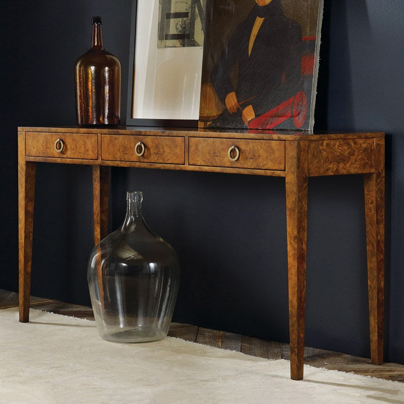 Three Drawer Console - Burl