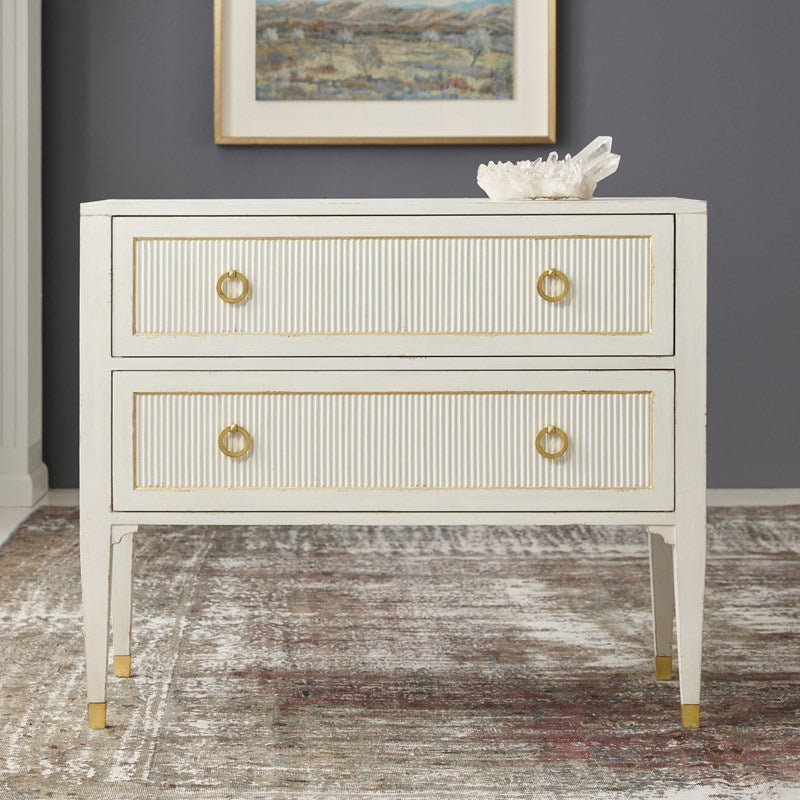 Swedish Reeded Two Drawer Chest