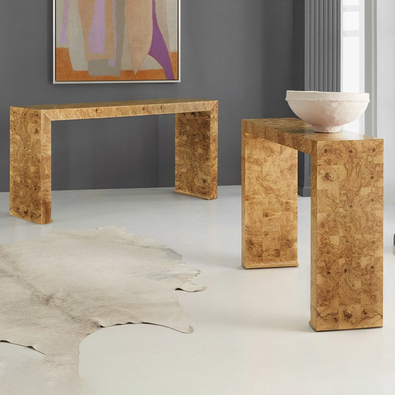 Large Slab Console - Olive Ash Burl