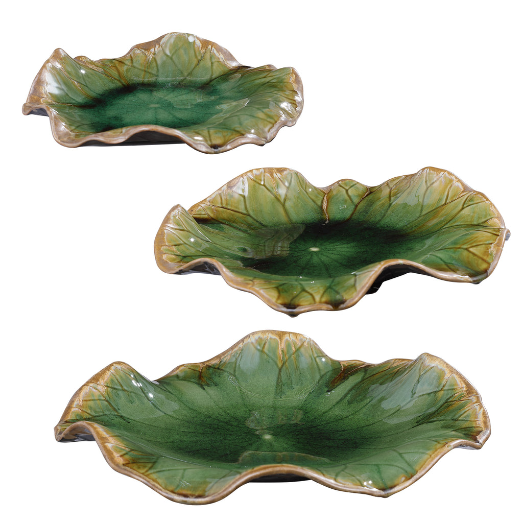 Abella Green Ceramic Wall Decor, Set of 3