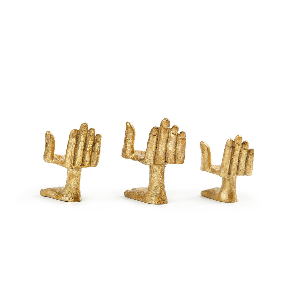 Mano Set of 3 Statues - Gold Leaf