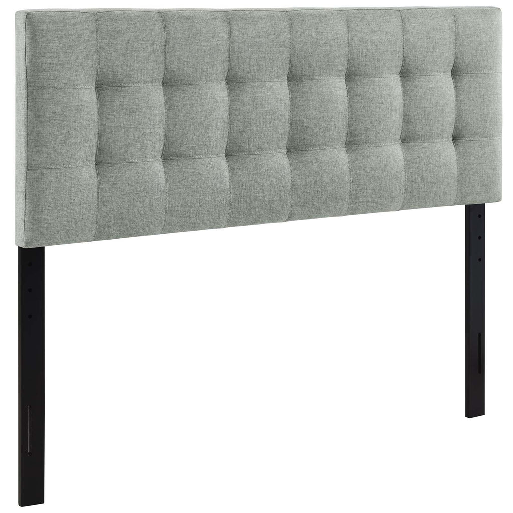 Lily Queen Upholstered Fabric Headboard in Gray