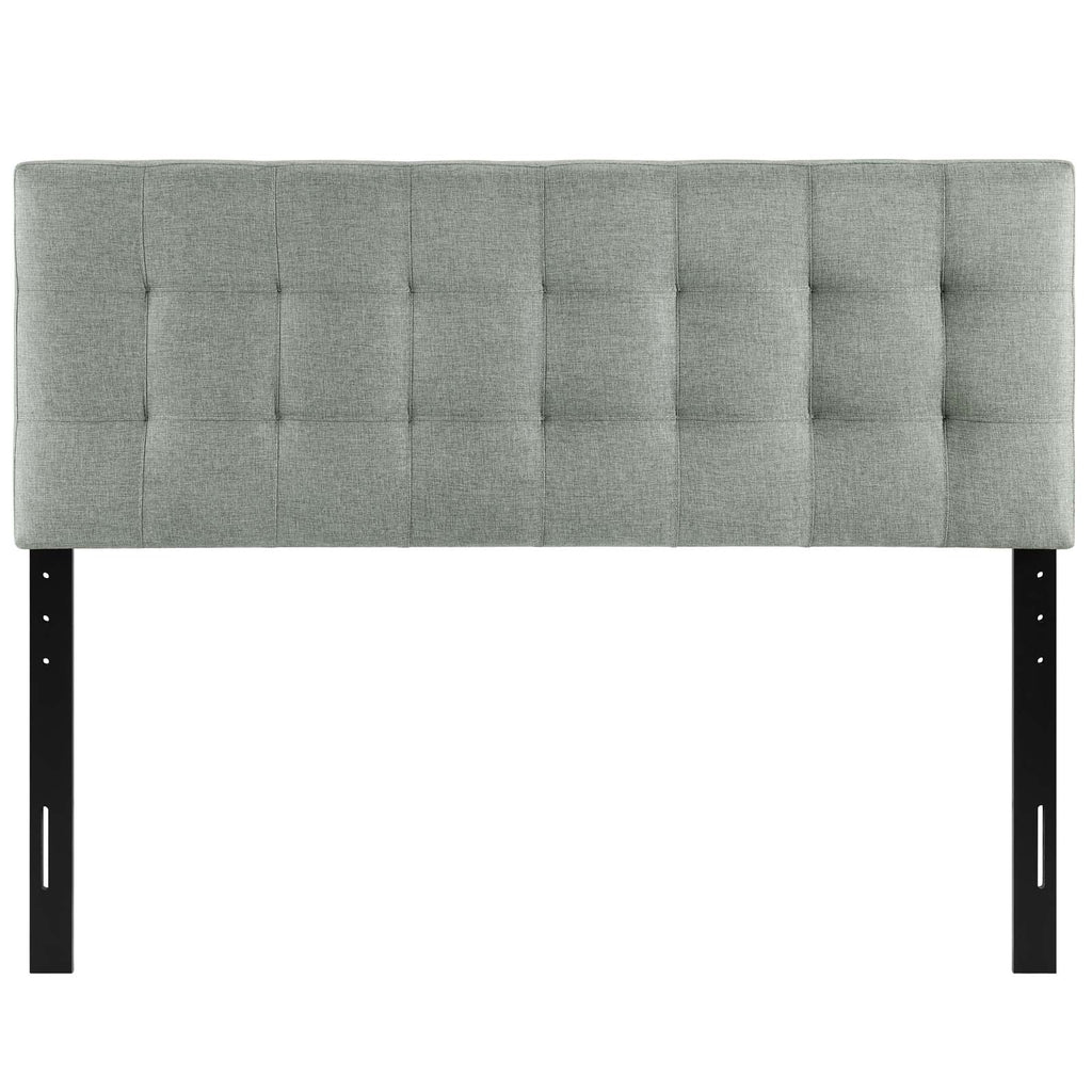 Lily Queen Upholstered Fabric Headboard in Gray