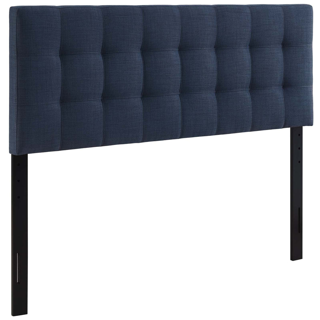 Lily Queen Upholstered Fabric Headboard in Navy