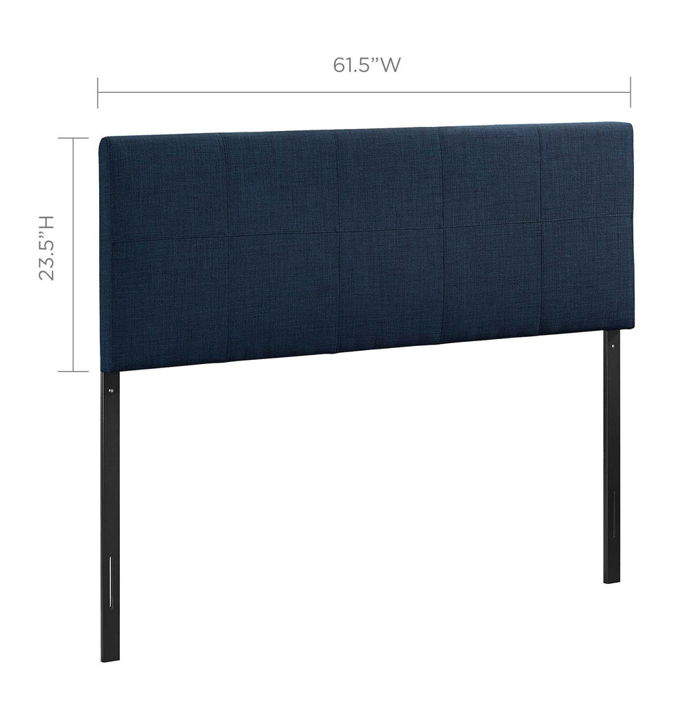 Oliver Queen Upholstered Fabric Headboard in Navy