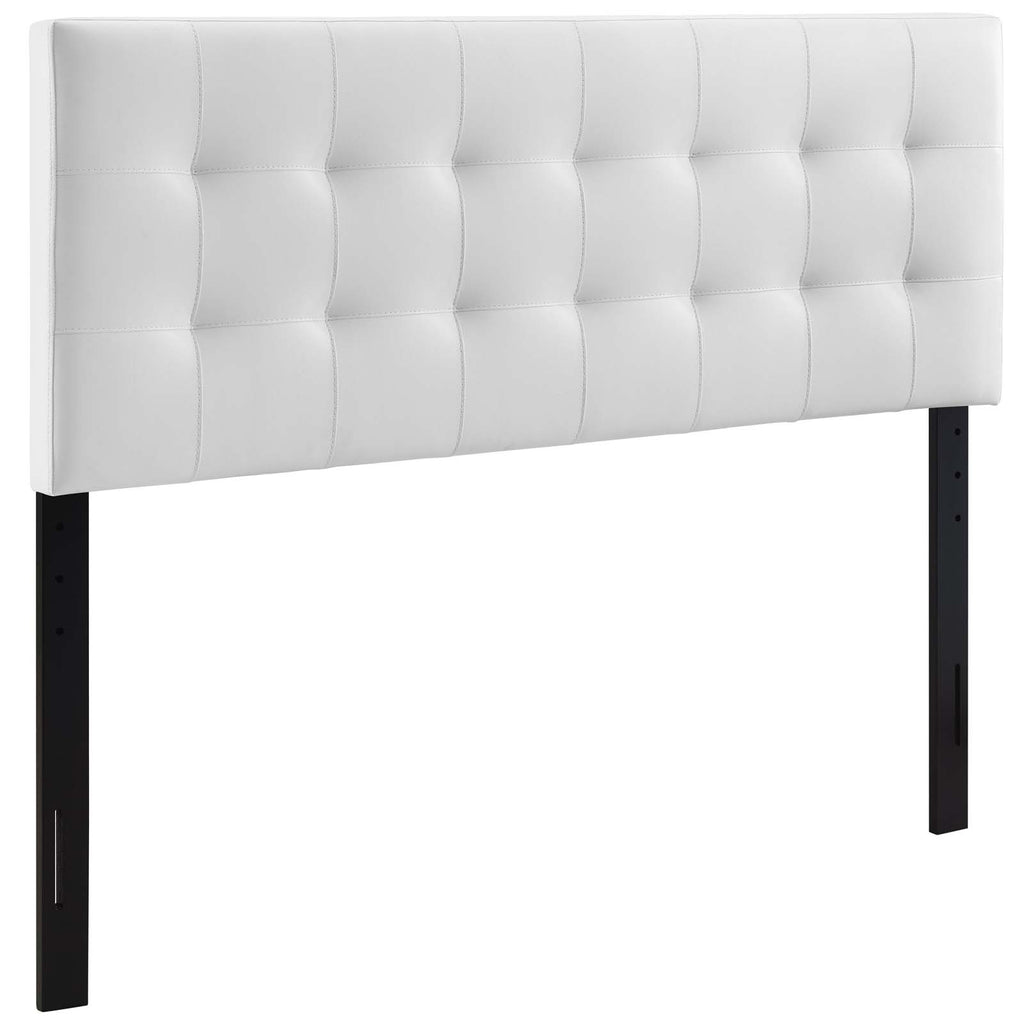 Lily Queen Upholstered Vinyl Headboard in White