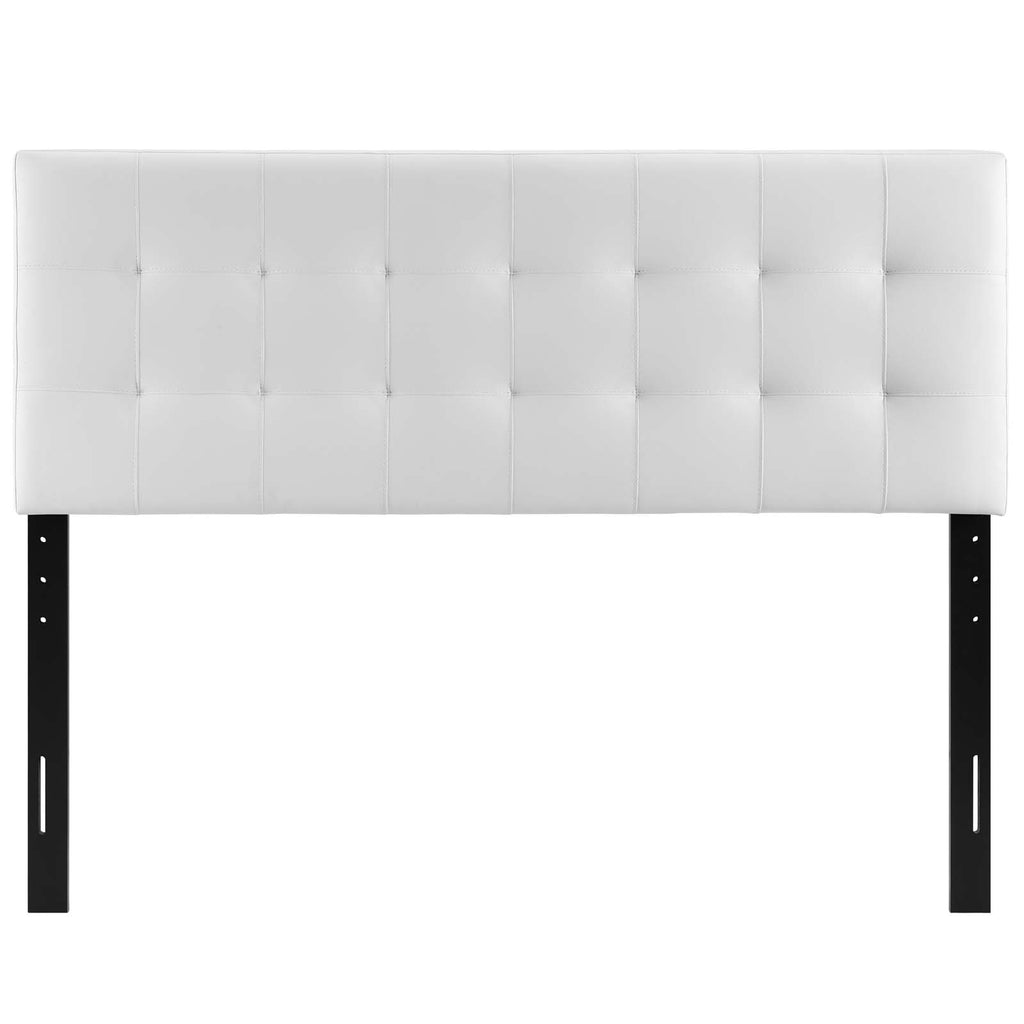Lily Queen Upholstered Vinyl Headboard in White