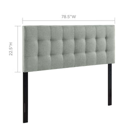 Lily King Upholstered Fabric Headboard in Gray