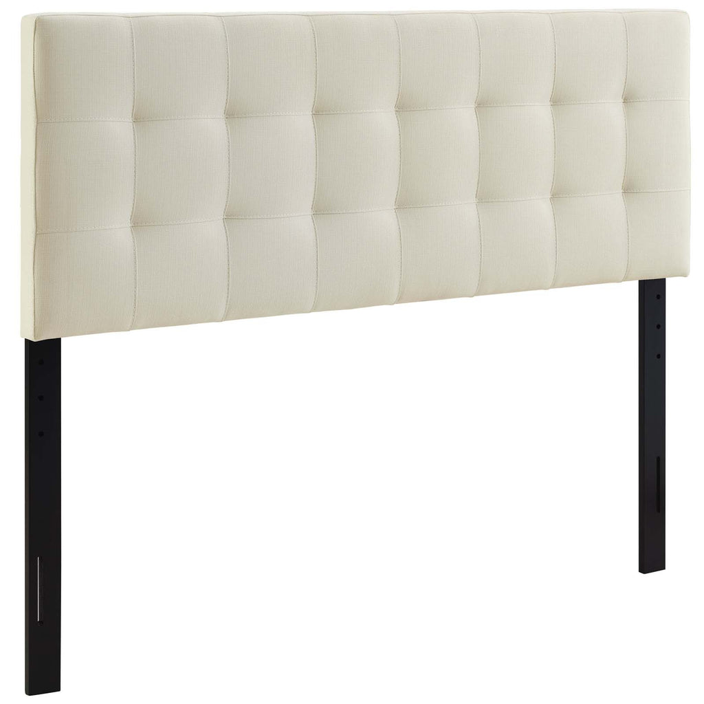 Lily King Upholstered Fabric Headboard in Ivory