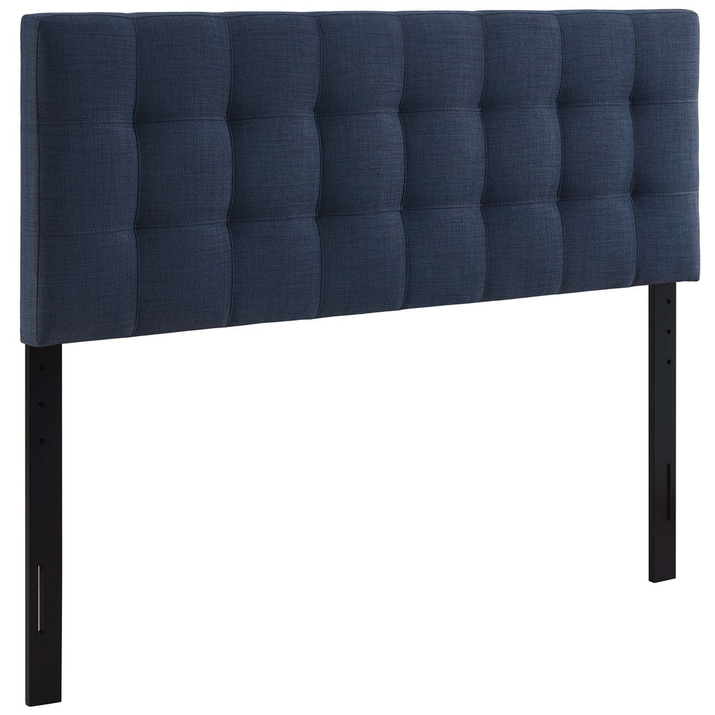 Lily King Upholstered Fabric Headboard in Navy