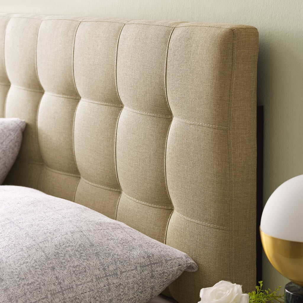 Lily Full Upholstered Fabric Headboard in Beige