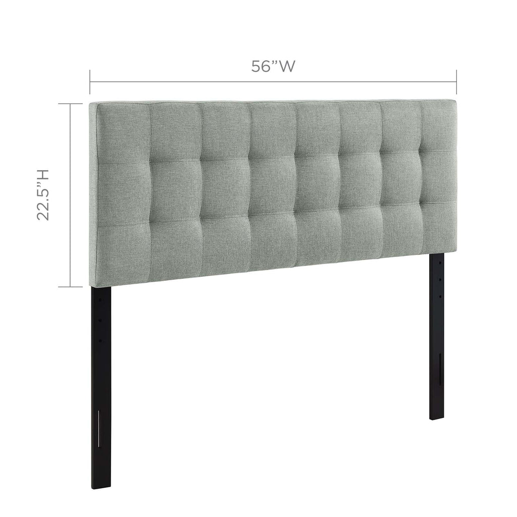 Lily Full Upholstered Fabric Headboard in Gray