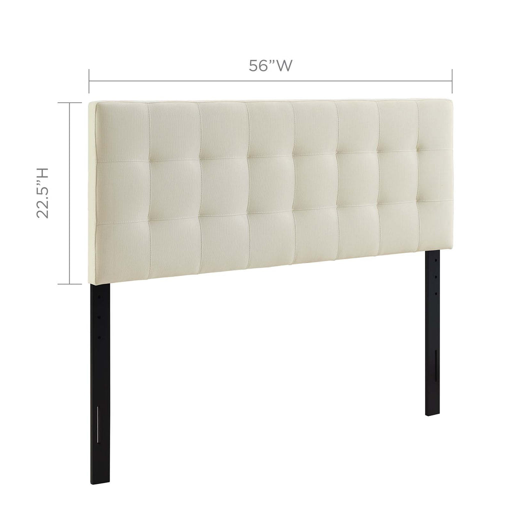 Lily Full Upholstered Fabric Headboard in Ivory