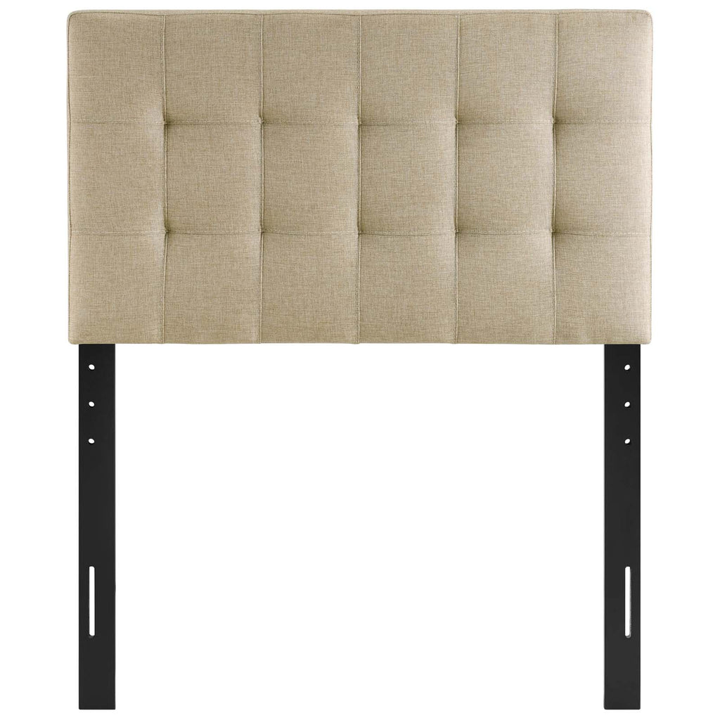 Lily Twin Upholstered Fabric Headboard in Beige
