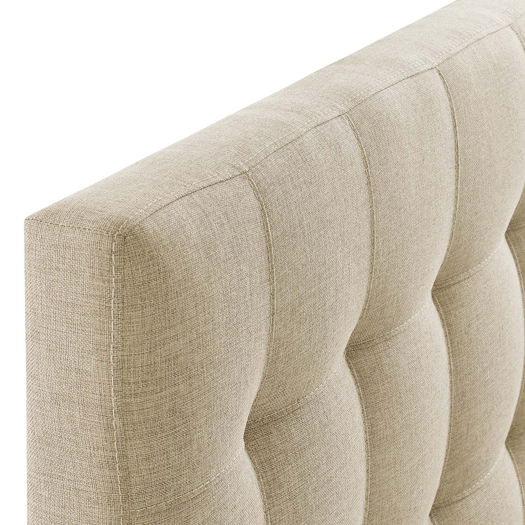 Lily Twin Upholstered Fabric Headboard in Beige