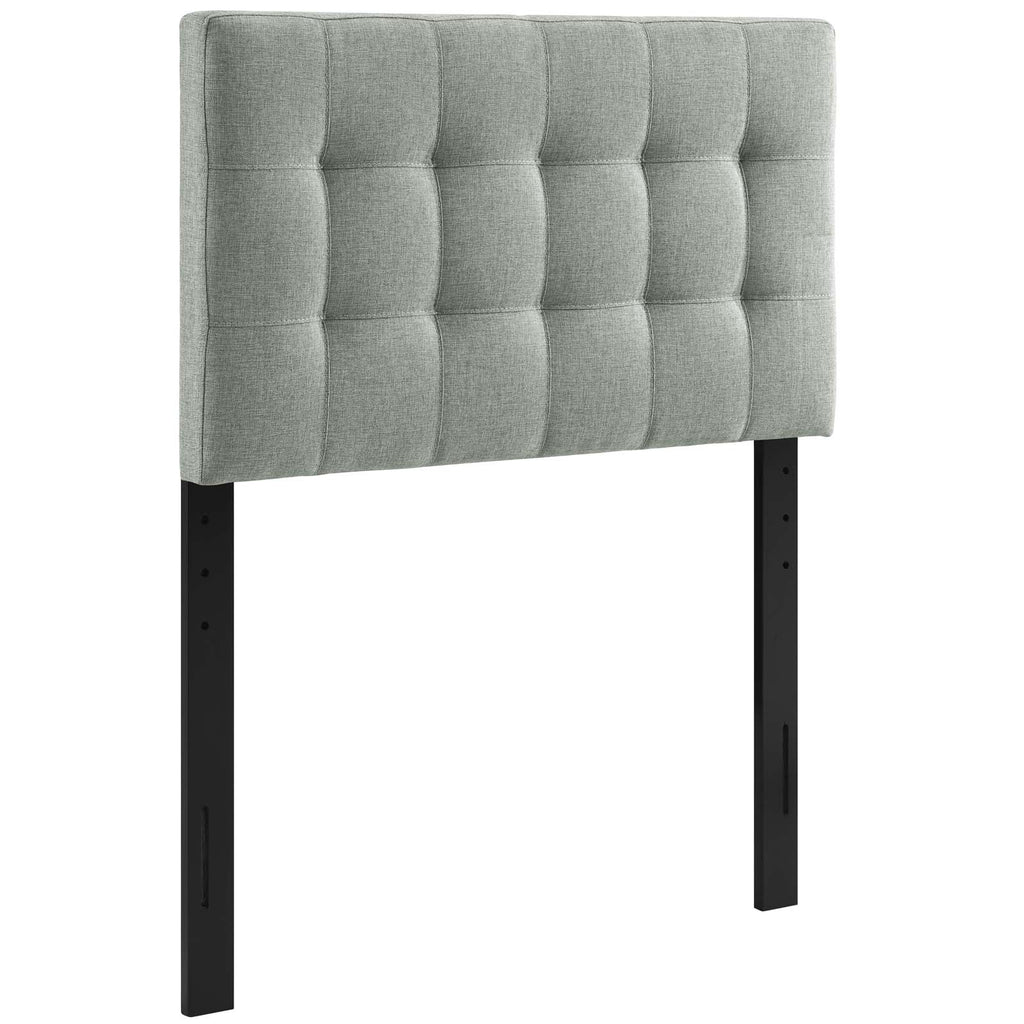 Lily Twin Upholstered Fabric Headboard in Gray