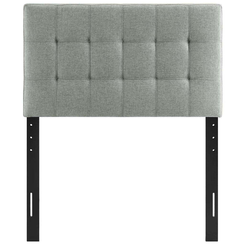 Lily Twin Upholstered Fabric Headboard in Gray
