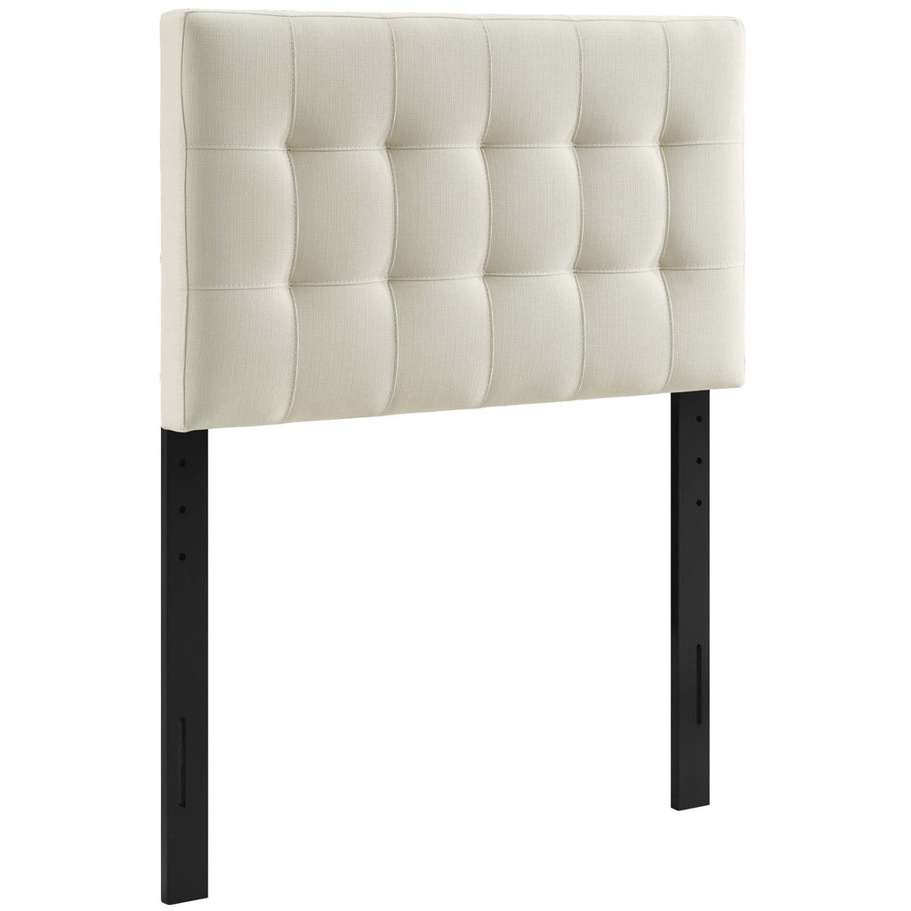 Lily Twin Upholstered Fabric Headboard in Ivory