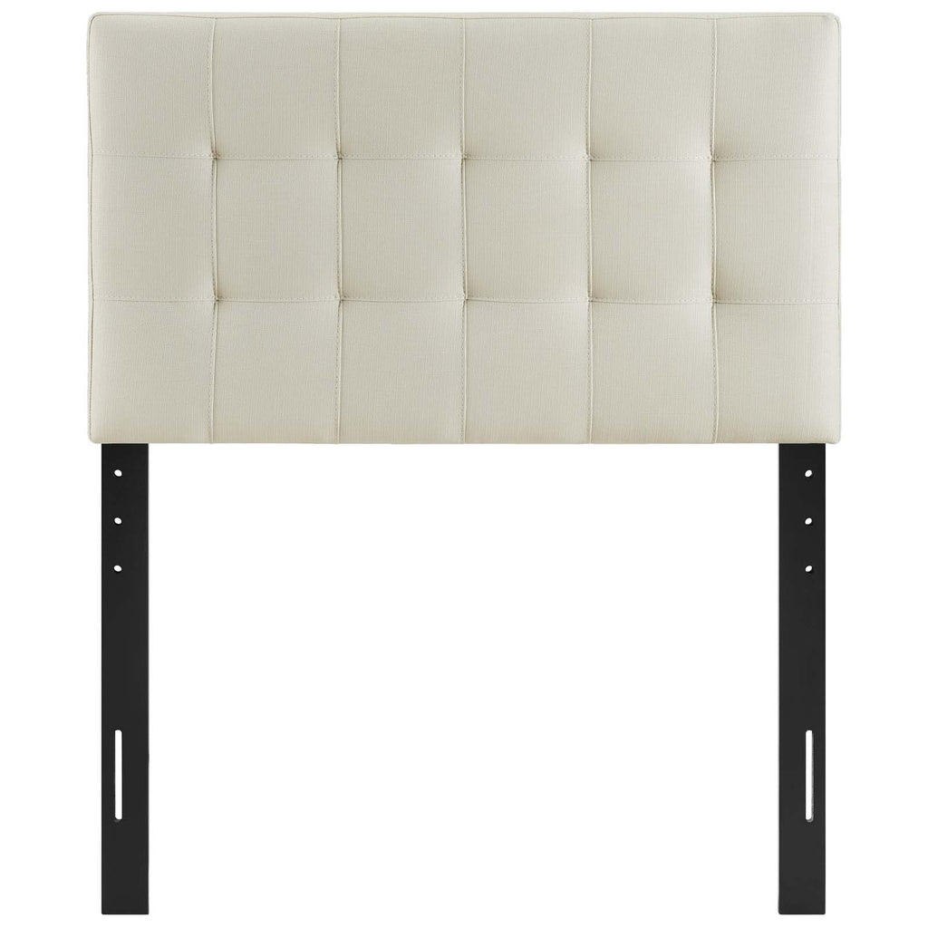 Lily Twin Upholstered Fabric Headboard in Ivory