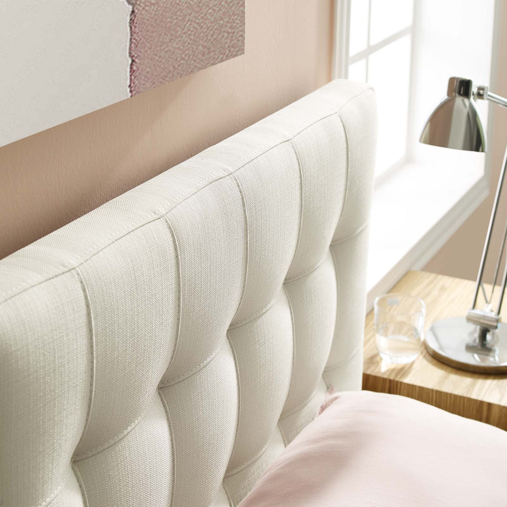 Lily Twin Upholstered Fabric Headboard in Ivory