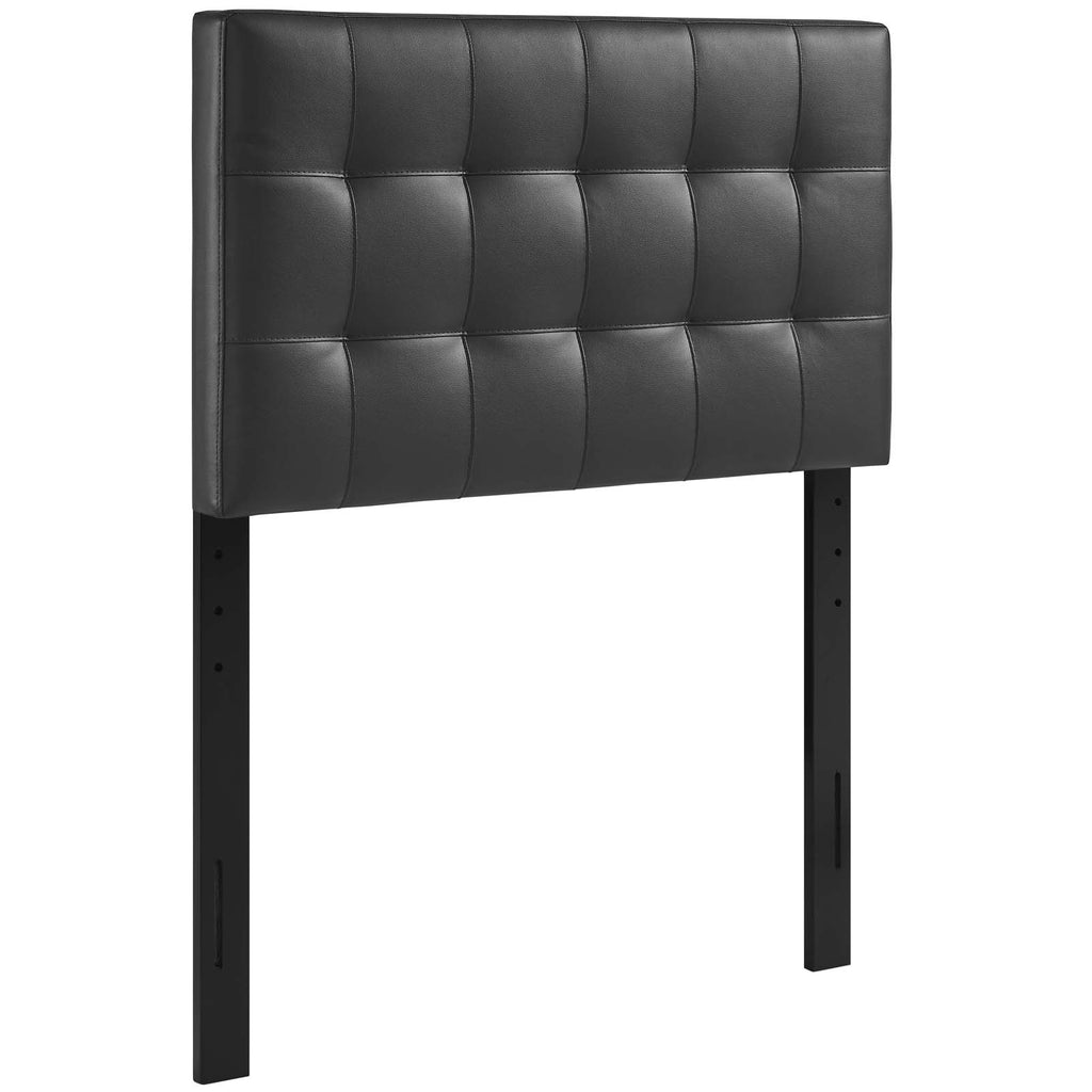 Lily Twin Upholstered Vinyl Headboard in Black