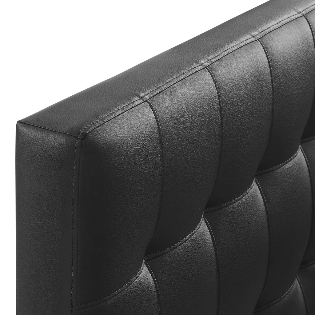 Lily Twin Upholstered Vinyl Headboard in Black
