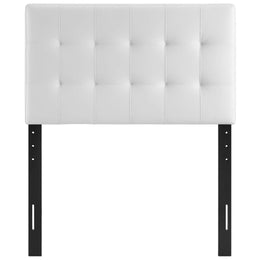Lily Twin Upholstered Vinyl Headboard in White