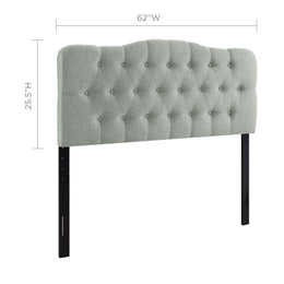 Annabel Queen Upholstered Fabric Headboard in Gray