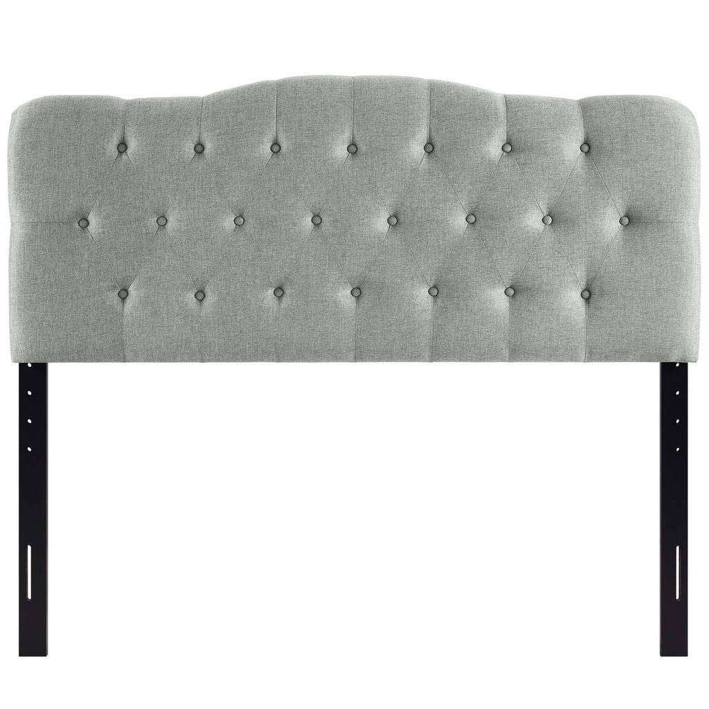Annabel Queen Upholstered Fabric Headboard in Gray