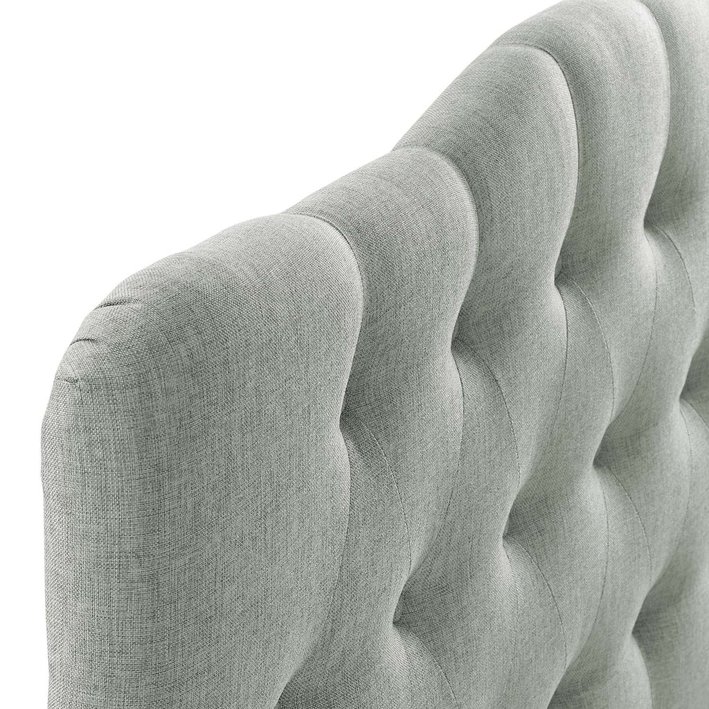 Annabel Queen Upholstered Fabric Headboard in Gray