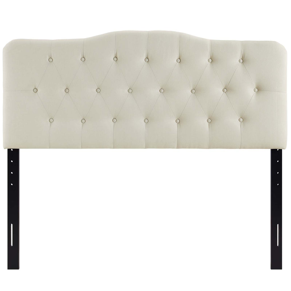 Annabel Queen Upholstered Fabric Headboard in Ivory