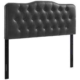 Annabel Queen Upholstered Vinyl Headboard in Black