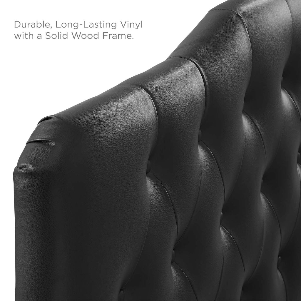 Annabel Queen Upholstered Vinyl Headboard in Black