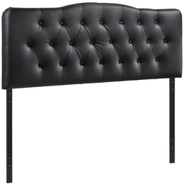 Annabel Full Upholstered Vinyl Headboard in Black