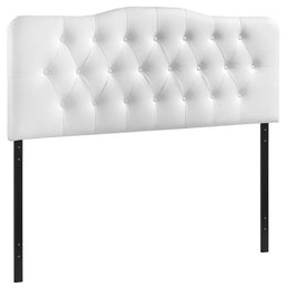 Annabel Full Upholstered Vinyl Headboard in White