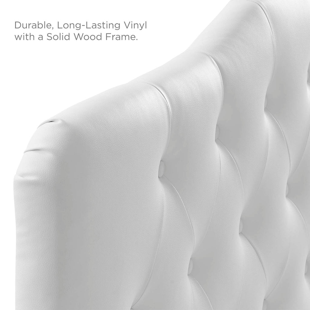 Annabel Full Upholstered Vinyl Headboard in White