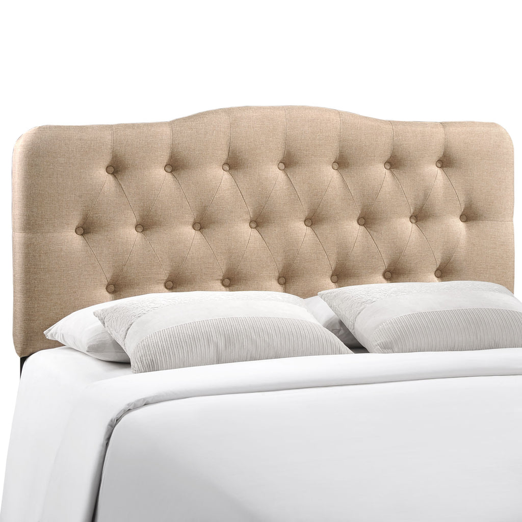 Annabel King Upholstered Fabric Headboard in Beige